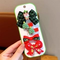 Set di fermagli natalizi con fiocco di renna e motivi festivi di alberi verdi - H2-2# Design Con Renne Natalizie (confezione In Cartone)