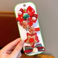 Set di fermagli natalizi con fiocco di Babbo Natale orsetti in resina e stelle - H2-3# Design Albero Di Natale (confezione In Cartone)