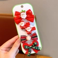 Set da 5 fermagli natalizi con fiocchi rossi e figurine di Babbo Natale - H2-1# Design Di Babbo Natale (confezione In Cartone)