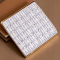 Bulk set of 36 pairs of sparkling rhinestone stud earrings on white display cards - Clear White Rhinestone Style (H2567-1)