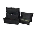 Black 6-piece waterproof travel organizer set with laundry pouches and zipper closure - 6-Piece Set / Black