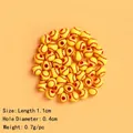Yellow baseball acrylic spacer beads with red stitching for DIY jewelry making - Yellow Baseball 100Pcs