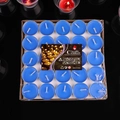 Smokeless blue tea lights set of 25 pieces in aluminum cups with cotton wicks - 4 Hours 50 Pieces Round - Blue