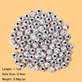 Perline da calcio in acrilico per bracciali DIY diametro 1,1cm foro 0,4cm - Calcio Bianco 50 Pezzi
