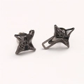 Cyberpunk style gun-black alloy adjustable waist buckle with a cross geometric design - Black Four-Pointed Star