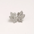 Silver alloy butterfly waist adjuster buckle with elegant filigree hollow-out metal design - Silver Hollow Butterfly