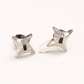 Minimalist silver star waist buckle with black enamel detail for pant adjustment - Silver Four-Pointed Star