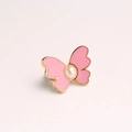 Adjustable butterfly waist buckle in golden finish with pink enamel and pearl inlay - Pink Pearl Butterfly