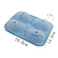 4-cavity oyster shell silicone mold with blue base and white lid, 19x14cm size - 4-Hole 3D Mango