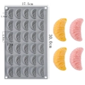 Grey 30-cavity silicone orange slice mold for DIY fondant and chocolate making - 30-Cavity Orange Segment
