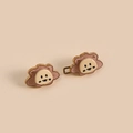 Cute cartoon lion alloy waist buckle with cream and pink enamel on a golden base - Pink Little Lion Buckle