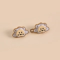 Cute cartoon cloud pattern waist adjuster pins in gold finish for jeans and pants - White Little Lion Buckle