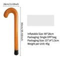Inflatable orange and black PVC walking cane toy for elderly costumes 90x28cm - Single Cane / Coffee