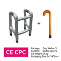 Inflatable walker and cane set for seniors costumes made of lightweight PVC material - Walker + Coffee Cane / Gray