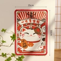 Cat scratching mat with Lucky Cat pattern and 35x50cm dimensions for pet nail care - L (35x50cm) / Fortune Cat (Get Rich Overnight)
