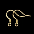 S925 sterling silver ear wire hooks in gold finish for DIY jewelry making accessories - 50Pcs/Bag / 15mm / Gold