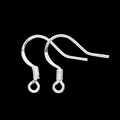 Pair of S925 sterling silver earring hooks with spring detail for DIY jewelry making - 50Pcs/Bag / 15mm / Silver