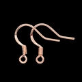 Rose gold S925 sterling silver ear hooks with coil and loop for DIY jewelry making - 50Pcs/Bag / 15mm / Rose Gold