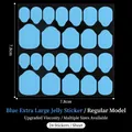 Languettes adhésives bleues imperméables pour faux ongles, ensemble de 24 pièces - Onglets de Film Bleu Larges