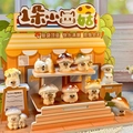 Set of cat figurines with mushroom caps in a creative display house warm night light - 0304 Kitten Mushroom Box 8 / Full Box Set