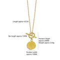 Halskette aus vergoldetem 925 Sterling Silber mit OT-Verschluss und Münzanhänger - Vergoldetes 925 Silber / Gold