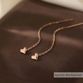 Minimalistische S925 Silber Herz-Ohrfäden in eleganter Roségold-Ausführung - Ein Paar / Roségold