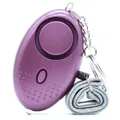 Personal self-defense alarm in pearlescent purple with LED light and keychain - Purple
