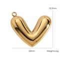 Macro detail of heart pendant with 20mm width and weight 6.6g specs on white background - Heart (YTP2510012)