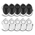 Personal safety alarm set with 5 black and 5 white pebble-shaped devices with keychains - 5 Black + 5 White Set