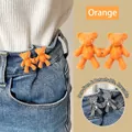 Adjustable bear-shaped waist cincher in orange and silver for denim jeans - Orange