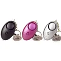 Personal alarm keychain set in black, silver, and rose red with wrist straps - 3 Colors Set (Black+Purple+Silver)