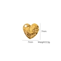 7mm heart pendant in hammered gold stainless steel for DIY jewelry with 0.3g weight - Small Heart (YTP2410550)