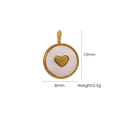 Gold stainless steel heart pendant with white pearl inlay and closed loop for DIY jewelry - White Shell Heart (YTP2406142-3)