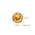Golden titanium heart pendant 8.5mm with embossed relief and irregular round shape - Heart (YTP2504111)