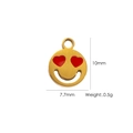 Golden heart-eye smiley face pendant, 10mm titanium steel charm with red accents - Smiley Face (YTP2507050)