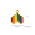 Rainbow heart pendant in titanium steel with colorful rhinestones for DIY jewelry making - Enameled Heart (YTP2506066-3)