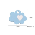 Light blue cloud pendant with white heart detail for DIY jewelry making 11x14mm - Blue Cloud (YTP2411098-BL)