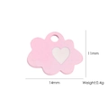 Pink cloud-shaped titanium steel pendant with white heart inlay and 14mm dimensions - Pink Cloud (YTP2411098-PK)