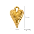 Golden heart pendant with relief texture, dimensions 17.4mm by 11.1mm, 1.8g weight - Heart (YTP2503038)