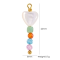DIY titanium steel heart pendant with colorful faceted beads and golden accents - Beaded White Shell Heart (YTP2510009)