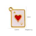 Ace of Hearts gold poker card pendant DIY jewelry accessory 16mm x 12.4mm - Ace of Hearts (YTP2506097)