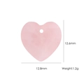 Pink heart-shaped crystal pendant with dimensions 12.6x12.8mm and 1.2g weight - Rose Quartz Heart (YTP7081-FJ)
