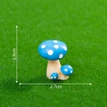 Miniature resin blue mushroom cluster with white spots for fairy garden decor, 2.9cm - Blue No.9