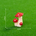 Miniature resin mushroom cluster with red spotted caps for fairy garden DIY decor - Red No.10