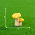 Miniature double yellow mushroom resin ornament with white dots, size 3.1cm x 3cm - Yellow No.11