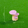 Miniature fairy garden mushroom cluster in pink purple resin with white spots 3cm - Pink No.13