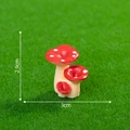 Miniature resin mushroom cluster with red caps and white dots for DIY garden decor - Red No.15