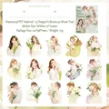 Set di 30 adesivi in PET impermeabili con illustrazioni ad acquerello a tema floreale - Campanula Sempreverde