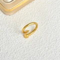 Polierter vergoldeter Nagelring aus Edelstahl mit klassischem minimalistischem Wickeldesign - US 6 / Gold