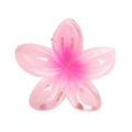 Detail of pink cherry blossom hair claw clip with semi-transparent glossy finish - 4cm Bauhinia Flower Pink
